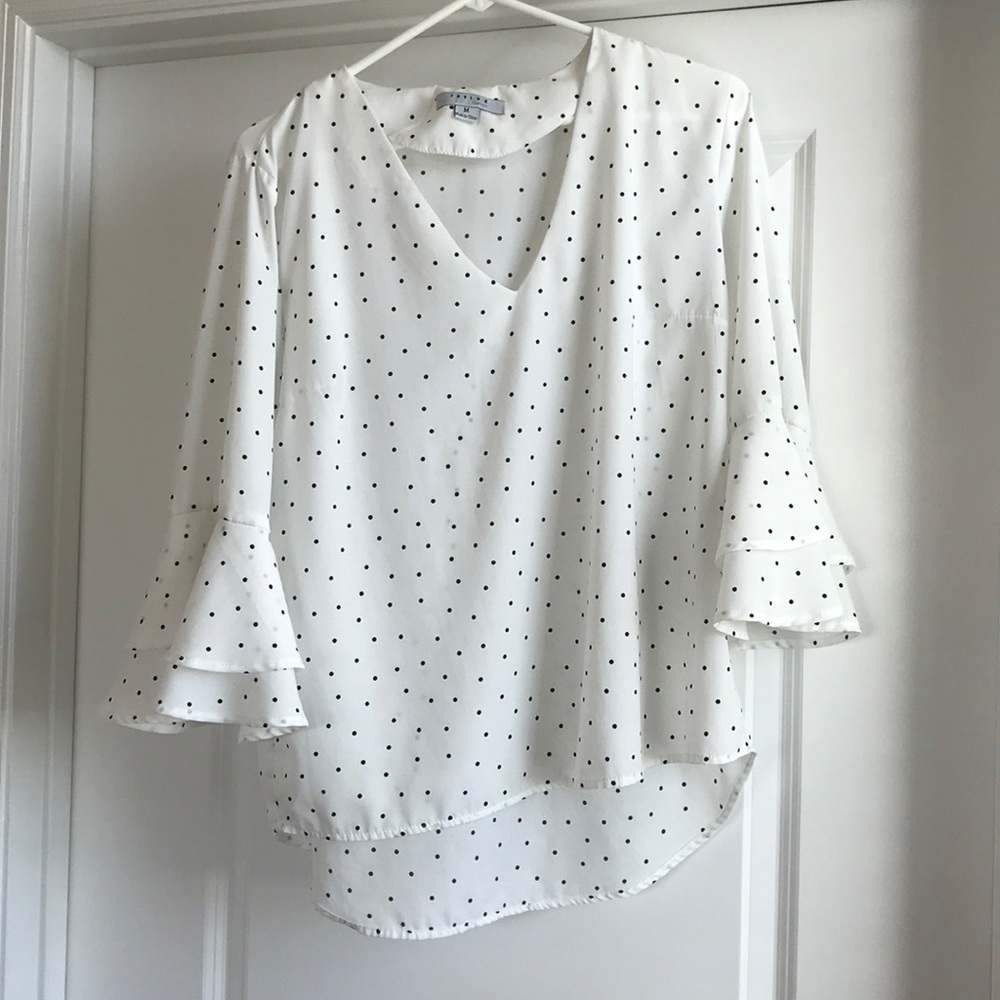 Polka Dot White Blouse